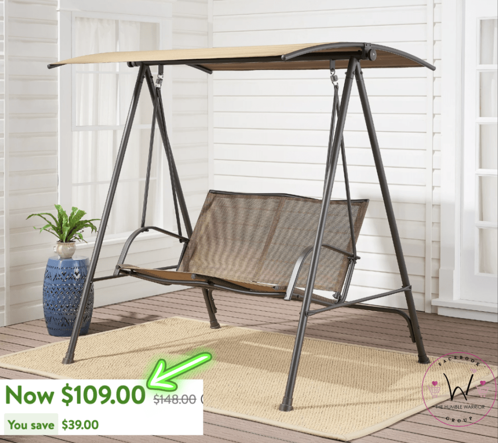Mainstays Albany Lane 2-Seat Steel Canopy Porch Swing!